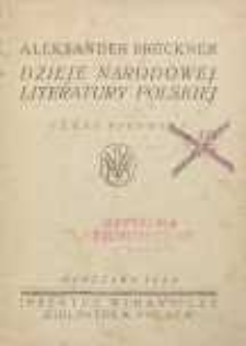 Dzieje narodowej literatury polskiej Cz. 1