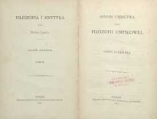 Filozofia i krytyka T. 2, Cz. 1 System umnictwa czyli filozofii umysłowej