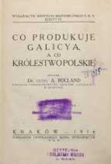 Co produkuje Galicya, a co Królestwo Polskie