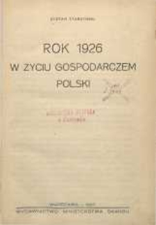 Rok 1926 w życiu gospodarczem Polski