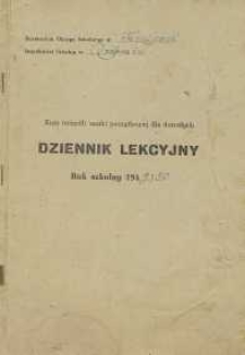 Dziennik Lekcyjny na rok szkolny 1949/50 : kurs (zespół) nauki początkowej dla dorosłych