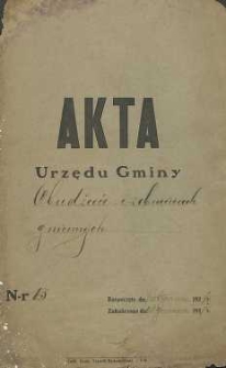Akta Urzędu Gminy : o budżecie i zebraniach gminnych.