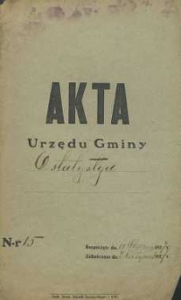 Akta Urzędu Gminy. : o statystyce