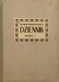 Dziennik na rok szkolny 1938/39 : klasa IV