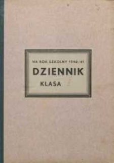 Dziennik na rok szkolny 1940/41 : klasa II