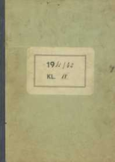 Dziennik na rok szkolny 1941/42 : klasa IV