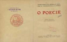 O poecie : cztery głosy : R.W. Emersona, H. Spittelera, H. V. Hofmannsthala i R. Dehmla