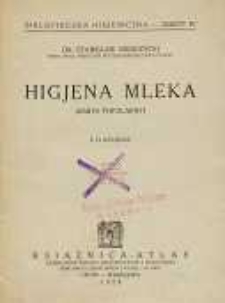 Higjena mleka : (zarys popularny)