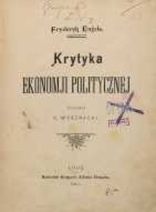 Krytyka ekonomji politycznej