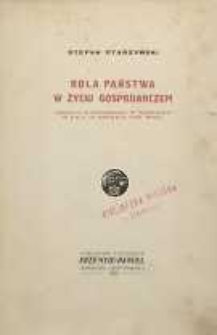 Rola państwa w życiu gospodarczym