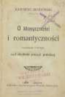 O klasyczności i romantyczności tudzież uwagi nad duchem poezyi polskiej