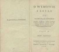 O wymowie i stylu T. 3, cz. 2