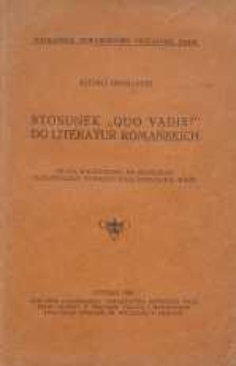 Stosunek „Quo vadis” do literatur romańskich