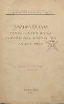 Sprawozdanie Centralnego Biura Kursów dla Dorosłych za rok 1926/27