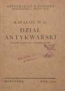 Dział antykwarski książek dawnych i wyczerpanych : Antykwariat Fiszera : katalog nr 19
