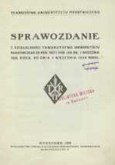 Sprawozdanie z działalności Towarzystwa Uniwersytetu Robotniczego za rok 1927 i 1928 (od dnia 1 września 1926 roku, do dnia 1 września 1928 roku)