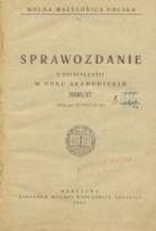 Sprawozdanie z działalności w roku akademickim 1926/27 (XXI&mdash;ym istnienia)