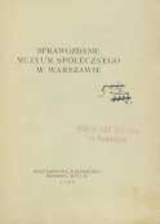 Sprawozdanie Muzeum Społecznego w Warszawie