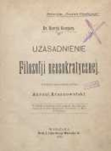 Uzasadnienie filozofji neosokratycznej