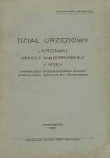 Dział Urzędowy „Kroniki Diecezji Sandomierskiej z 1935 r.”