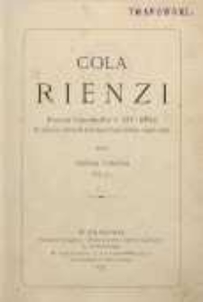 Cola Rienzi : dramat historyczny z XIV wieku w pięciu aktach prozą oryginalnie napisany