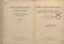Pisma Ojców Apostolskich : nauka dwunastu apostołów - Barnaba Klemens Rzymski - Ignacy Antjocheński Polikarp - Hermas