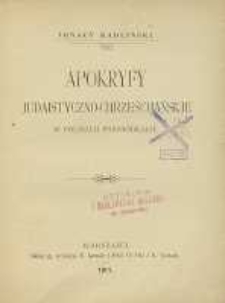 Apokryfy judaistyczno-chrześcijańskie w polskich przekładach