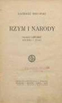 Rzym i narody : podb&oacute;j zachodu, wsch&oacute;d i Żydzi