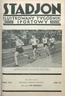 Stadjon : Ilustrowany Tygodnik Sportowy, 1929, R. 7, nr 32