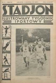 Stadjon : Ilustrowany Tygodnik Sportowy, 1929, R. 7, nr 37