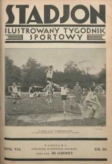 Stadjon : Ilustrowany Tygodnik Sportowy, 1929, R. 7, nr 39