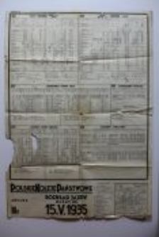 Polskie Koleje Państwowe : rozkład jazdy ważny od 15.V. 1935 : arkusz III H