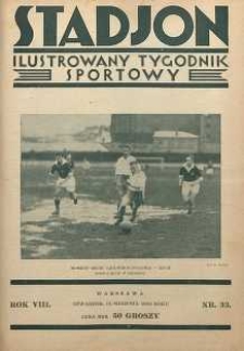 Stadjon : Ilustrowany Tygodnik Sportowy, 1930, R. 8, nr 33