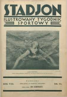 Stadjon : Ilustrowany Tygodnik Sportowy, 1930, R. 8, nr 34