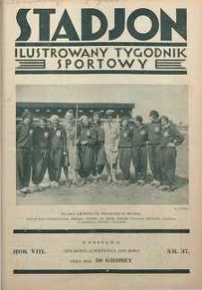 Stadjon : Ilustrowany Tygodnik Sportowy, 1930, R. 8, nr 37