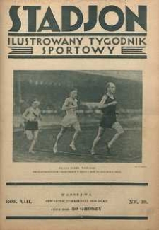 Stadjon : Ilustrowany Tygodnik Sportowy, 1930, R. 8, nr 39