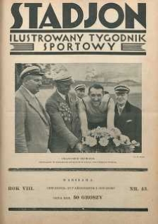 Stadjon : Ilustrowany Tygodnik Sportowy, 1930, R. 8, nr 43
