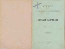 Studya nad współczesnym dramatem niemieckim 1. Gerhart Hauptmann