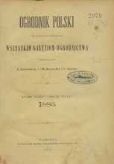 Ogrodnik Polski : Dwutygodnik poświęcony wszystkim gałęziom ogrodnictwa, 1886, R. 8, T. 8, Spis rzeczy