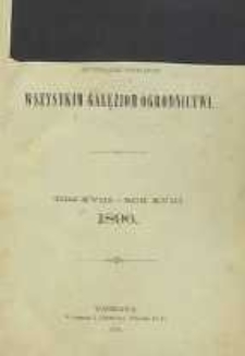 Ogrodnik Polski : Dwutygodnik poświęcony wszystkim gałęziom ogrodnictwa, 1886, R. 8, T. 8, Spis rzeczy