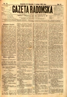 Gazeta Radomska, 1889, R. 6, nr 12