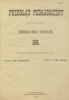 Przegląd Pedagogiczny, 1896, R. 15, spis rzeczy