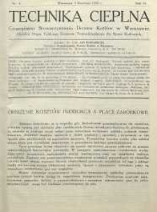 Technika cieplna, 1928, R. 6, nr 4