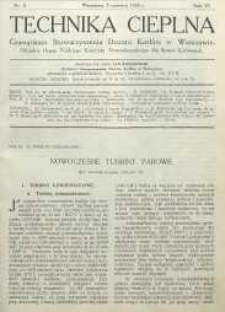Technika cieplna, 1928, R. 6, nr 6