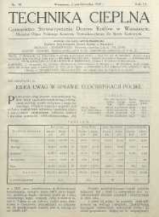Technika cieplna, 1928, R. 6, nr 10