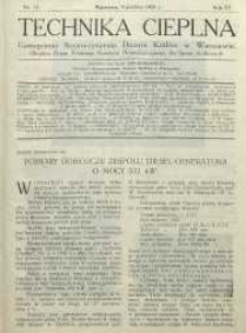 Technika cieplna, 1928, R. 6, nr 12