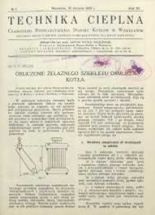 Technika cieplna, 1933, R. 11, nr 1