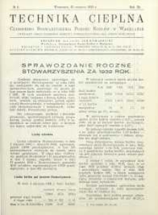 Technika cieplna, 1933, R. 11, nr 6