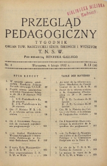 Przegląd Pedagogiczny, 1932, R. 51, nr 4