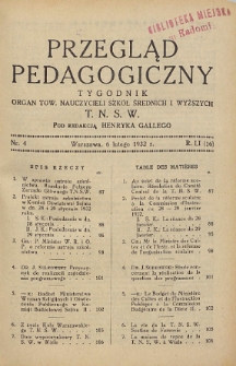 Przegląd Pedagogiczny, 1932, R. 51, nr 4